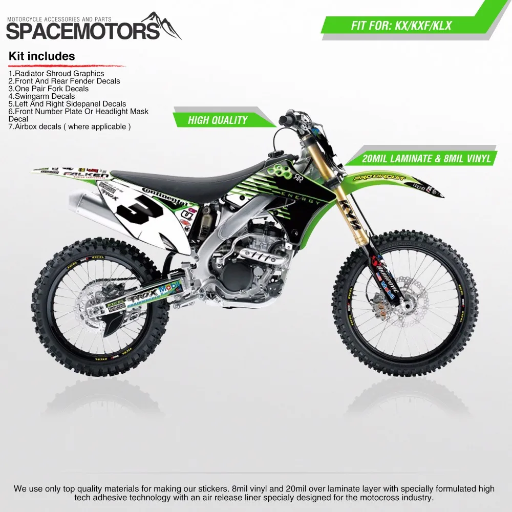 MX 3M виниловая пленка для мотоцикла KX KLX KXF F 85 100 250 450 cc 2004. .. Мотокросс Байк FMX 2006|3m