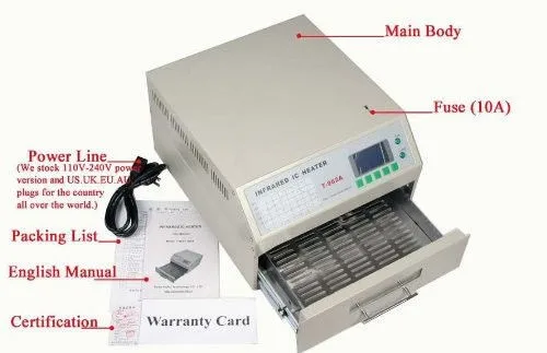 Горячая, PUHUI T-962 800 Вт Инфракрасный IC НАГРЕВАТЕЛЬ Настольный паяльник печь BGA SMD SMT паяльная станция волновая печь
