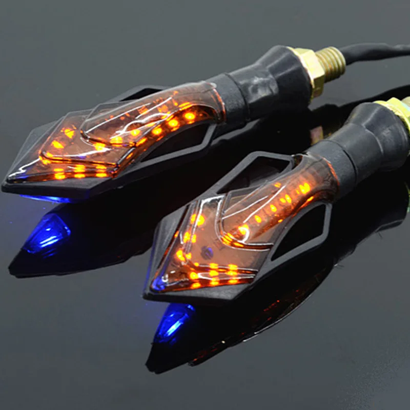 Двухцветный светодиодный сигнал поворота для мотоцикла 1 шт. 12 В задний индикатор