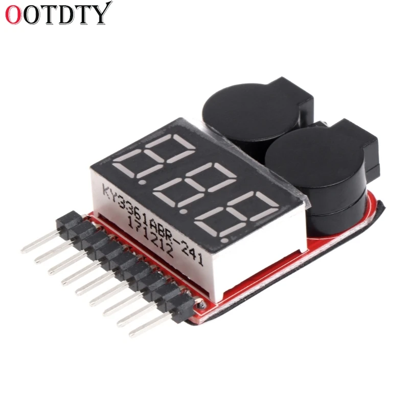 OOTDTY 1-8S Lipo/li-ion/Fe RC батарея для лодки 2 в 1 Тестер светодиодный низковольтный зуммер
