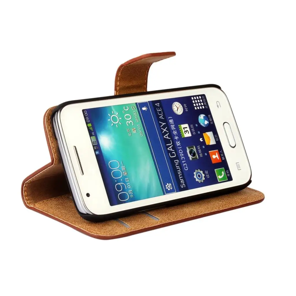 Чехол-книжка для Samsung Galaxy Ace 4 G313H Ace4 кожаный | Мобильные телефоны и аксессуары