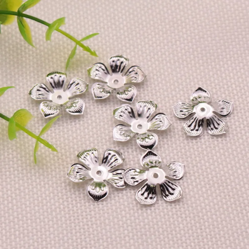 

100pcs/lot Gold/Rhodium/Antique Bronze Filigree Flower Bead Caps Connectors Charms End Flower Beads Cap For Jewelry Making