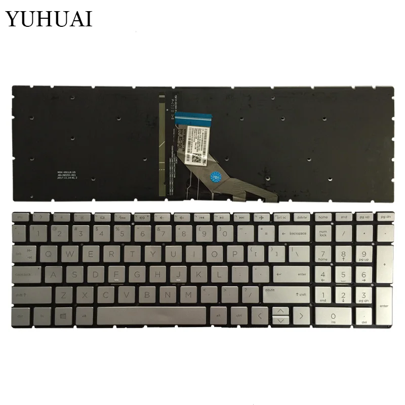 Клавиатура для ноутбука HP Pavilion 15-DB0069wm 15-DB0081wm 15-DB0082wm 15-DB0084wm 15-DB0083wm, серебристый/черный