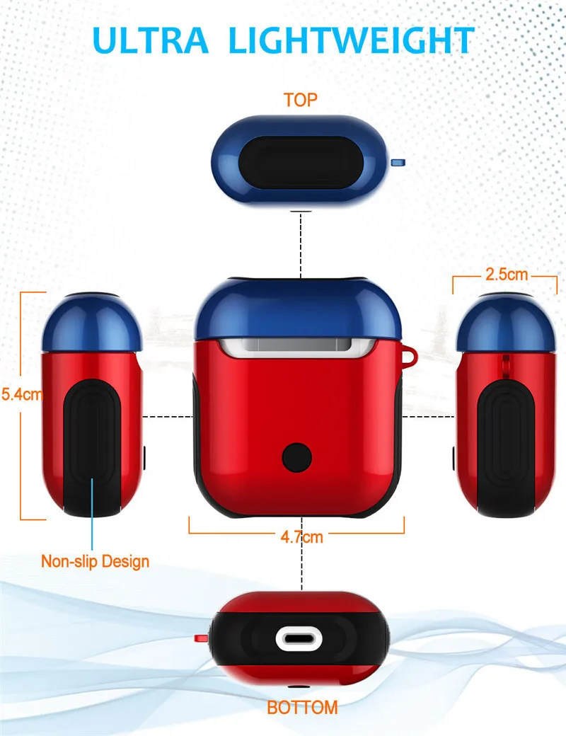 Модный чехол для наушников с лаком защитная коробка Apple Airpods 1/2 Bluetooth зарядный