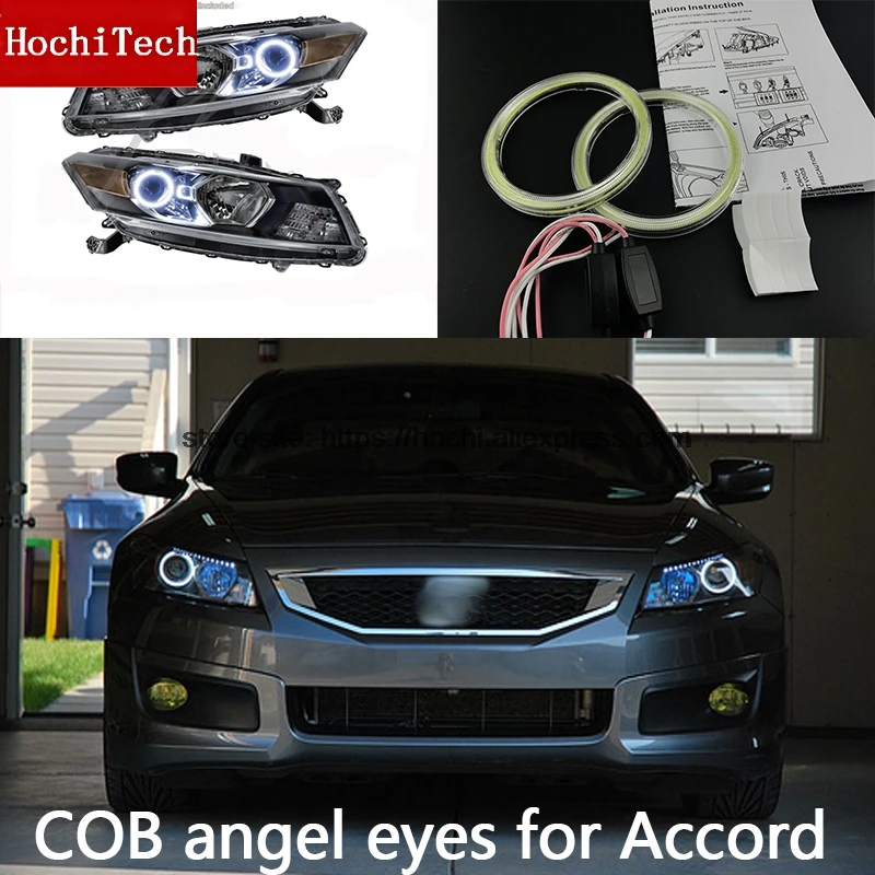 

Для Honda Accord coupe 2008-2011 COB светодиодный дневной свет Белый Halo Cob Led Angel Eyes безотказное Кольцо Ультра яркое