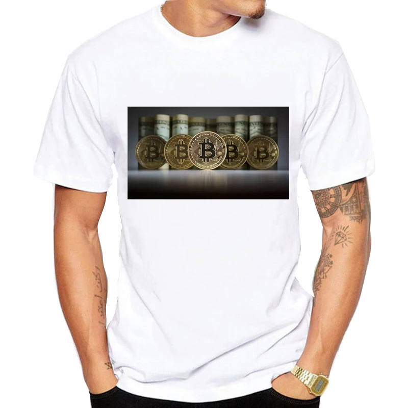 2018 Новый Bitcoin футболка Homme De Marque короткий рукав Летняя мода Забавные футболки