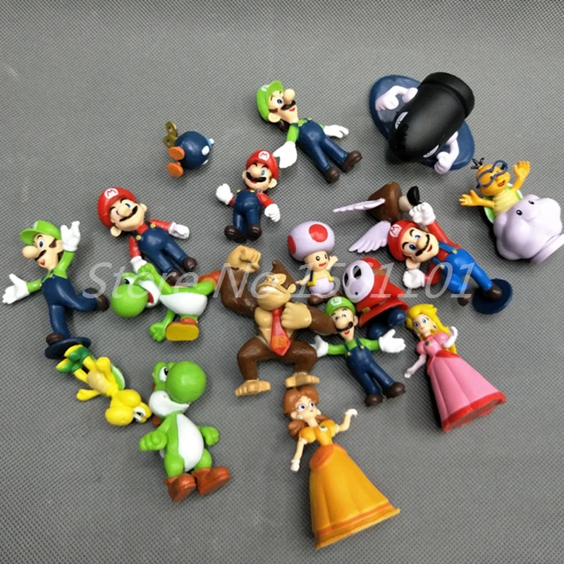 10 sets/lot 18 pcs/set Newest super mario action figure Green Dragon Princess Dolls Christmas Party Gift DHL Free Shipping | Игрушки и