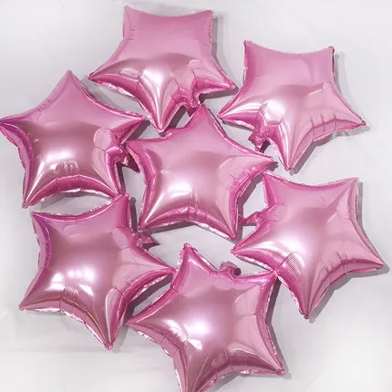 pink 7 шт. 10 дюймов звезда надувные шары из алюминиевой фольги Единорог вечерние Babyshower Декор День рождения украшения Дети балони воздушные шары свадьба - Цвет: pink