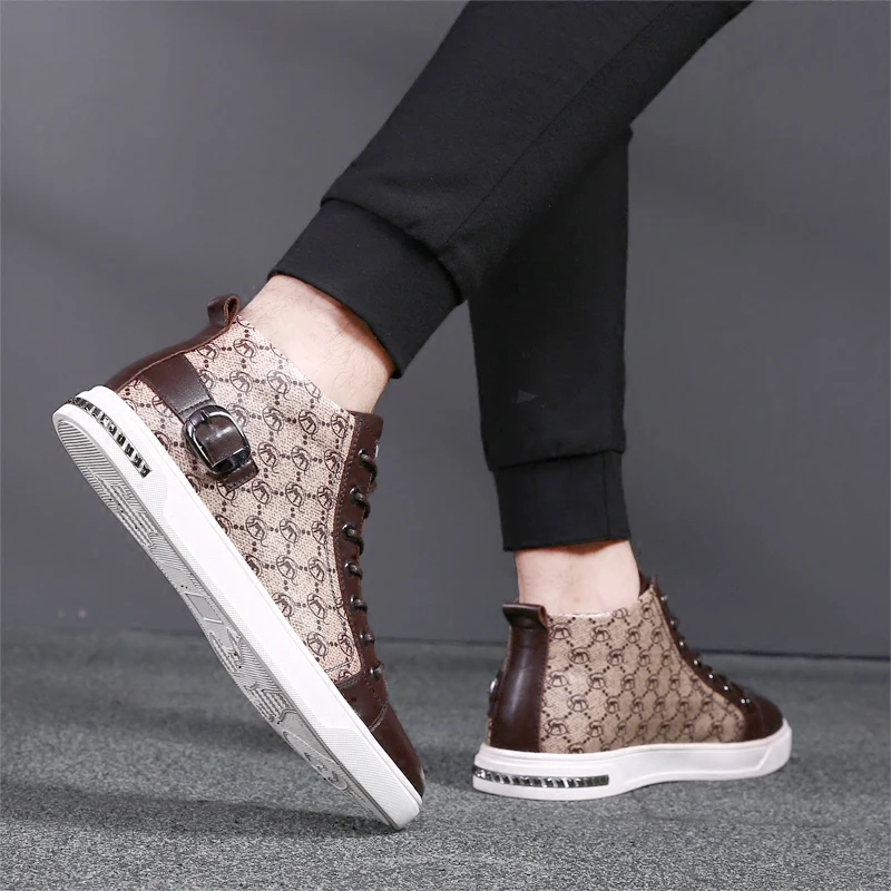 HEINRICH Top Quality Handmade Genuine Leather Men Shoes 2018 New Casual High-Top Work Non-Slip Chaussure Homme Haute | Обувь
