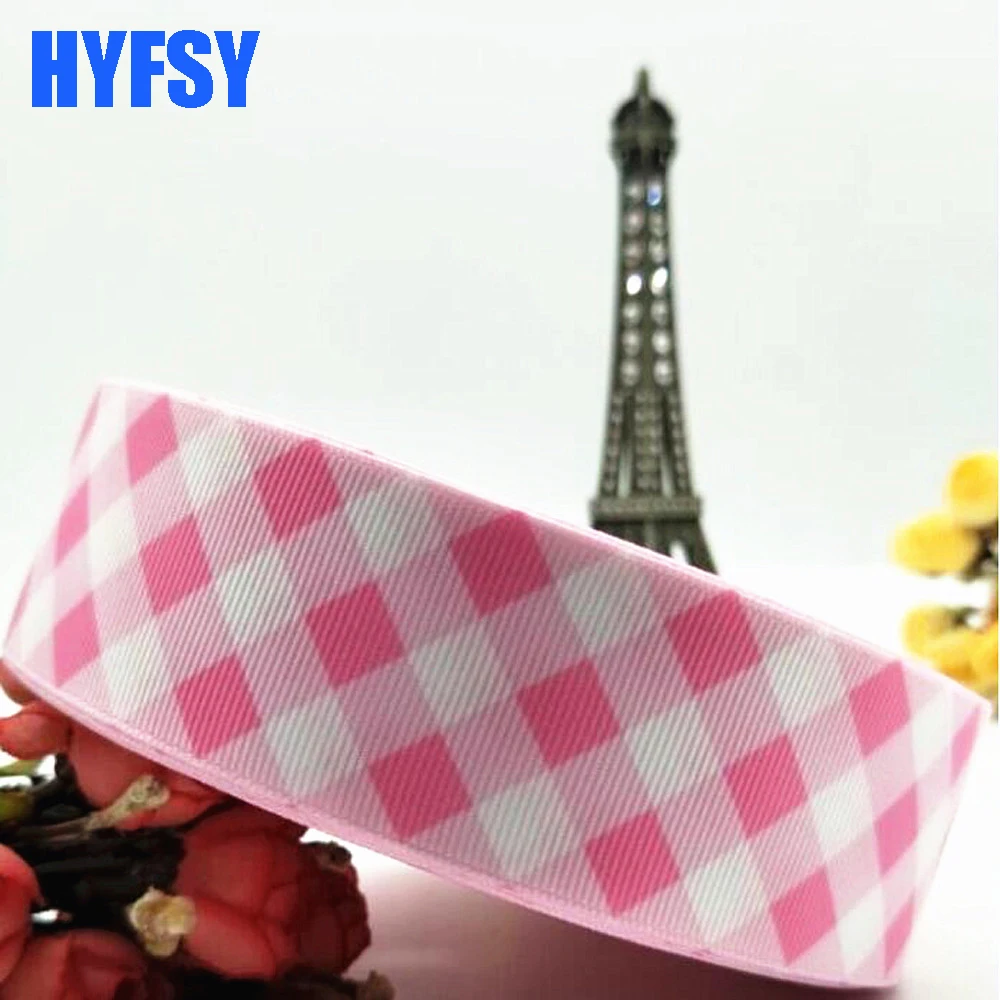 Hyfsy 10093 25 38 мм клетчатая лента 10 ярдов украшения для волос сделай сам подарочная