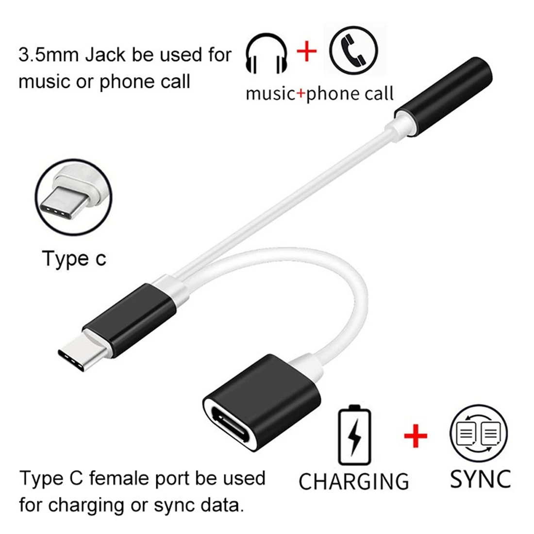 Аудиокабель USB TYPE C для наушников 3 5 мм адаптер 2 в 1 передачи музыки с разъемом типа