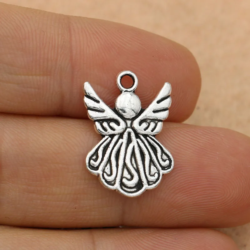 KJjewel Античная Посеребренная Ангел Фея Подвески для изготовления ювелирных