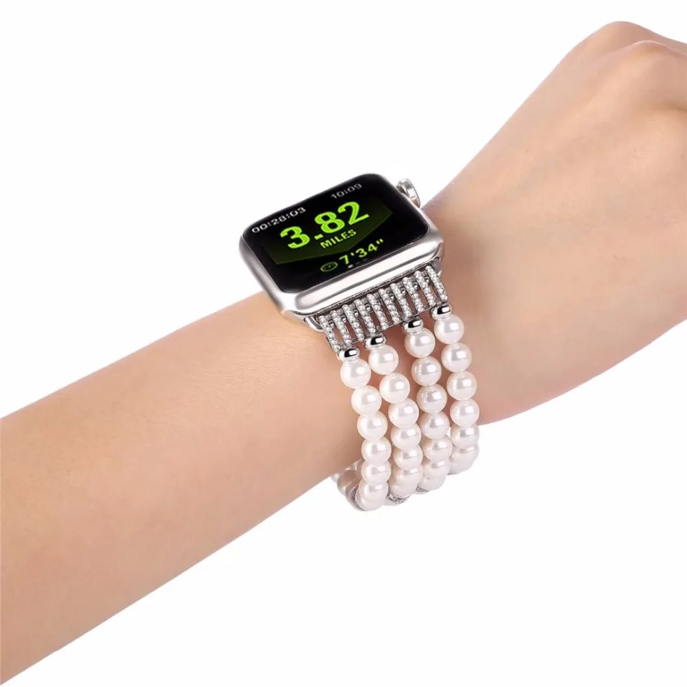 Роскошный Дамский ремешок для часов Apple Watch Series 1 2 3 браслет ручной работы