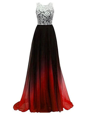 Gradient black red Bealegantom сексуальные градиентные длинные кружевные вечерние платья на молнии вечерние платья для выпускного вечера Vestido Longo QA1434 - Цвет: Gradient black red