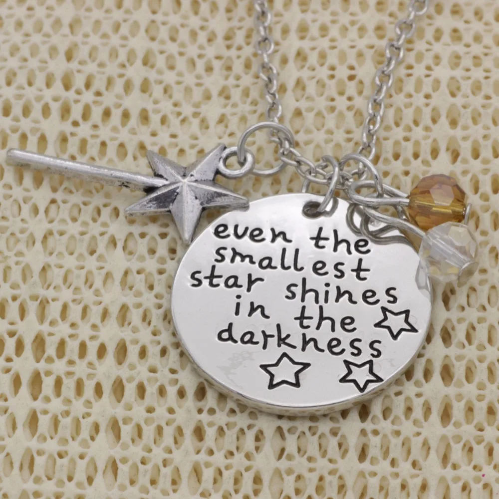 

Fashion Necklace magic star Even the smallest star shines in the darkness crystal Alloy Necklace Chains Jewerly For Women N2018