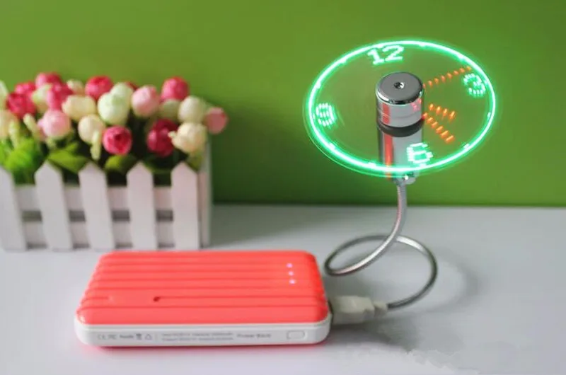 New Mini USB Fan Gadgets Flexible Gooseneck LED Time Display Cool Watch for Laptop Notebook PC High Quality Durable Adjustable |