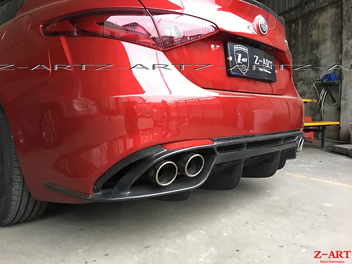 Z ART углеродное волокно заднего бампера для губ Alfa Romeo Giulia задний диффузор с