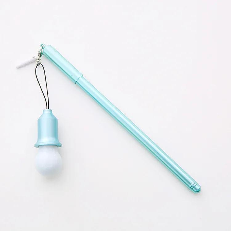 Blue Light bulb 1pcs Корейский милый Единорог гелевая ручка с подвеской Kawaii Розовая пантера канцелярские товары Рождественский лось Снеговик креативный светильник Эйфелева башня лампа - Цвет: Blue Light bulb 1pcs