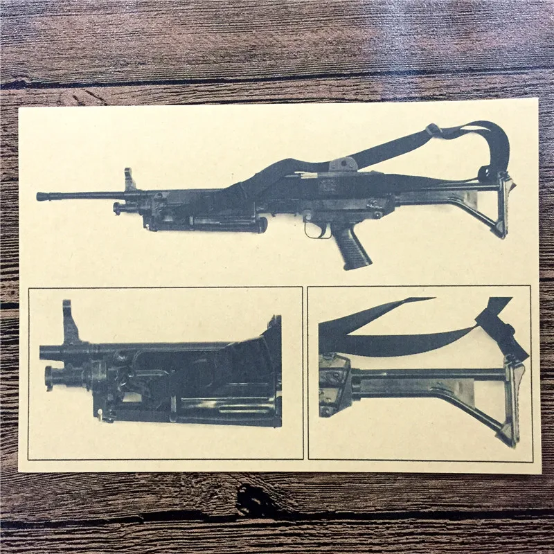 Оберточная бумага в винтажном стиле "Калашников AK-47" wall art плакат фотографии домашний декор для ванных комнат, баров, кафе FI-219