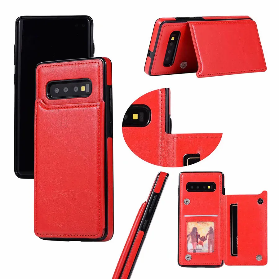 VALAM samsung S10 S10plus деловой откидной Чехол для samsung S7 S7edge S8 S9plus Грязезащищенная бумажник чехол анти стук для Note 8 9 - Цвет: Red