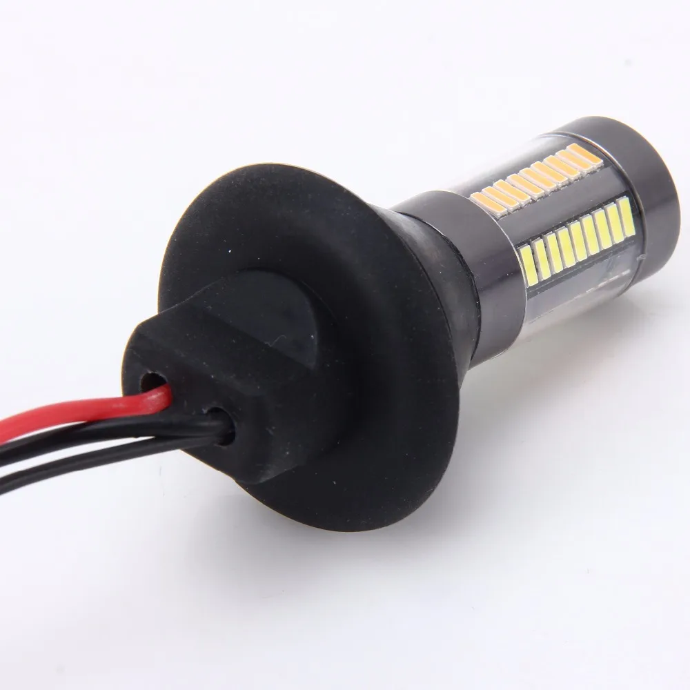 Двойной цвет 1156 BA15S/BAU15S T20 7440 T25 3156 светодиодный Противотуманные фары 66SMD белый янтарь ошибок Canbus