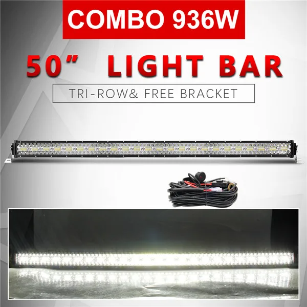 50 inch with Wires CO LIGHT 12D суперяркий 936 Вт 4x4 Светодиодная панель для внедорожников 50 дюймов 3 ряда точечный прожектор комбинированная светодиодная балка для тракторов Лодка Джип грузовики - Цвет: 50 inch with Wires