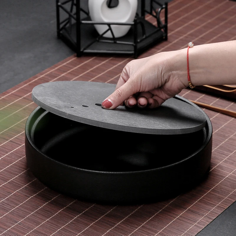 PINNY керамический поднос для чая в японском стиле с черным камнем 25 5*5 5 см чайная