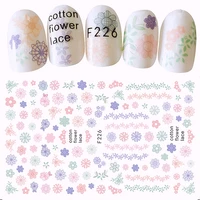 6 sheets beauty adhesive nail art decorations stickers acrylic manicure flower decals nails accessoires f221226