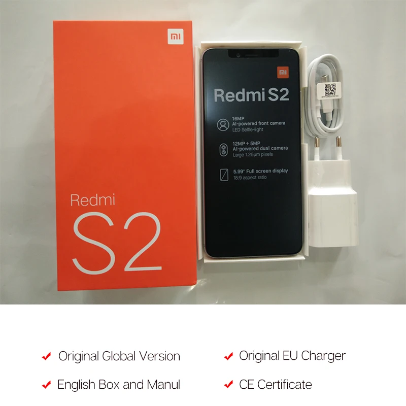 Глобальная версия Xiaomi Redmi S2 3 ГБ 32 мобильный телефон Snapdragon 625 5 99 ''Экран с двумя