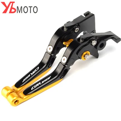 Black-gold 1 пара регулируемые мотоциклетные рычаги сцепления с ЧПУ для Honda CBR650F CB650F CBR 650 F CB 650F ручка - Цвет: Black-gold