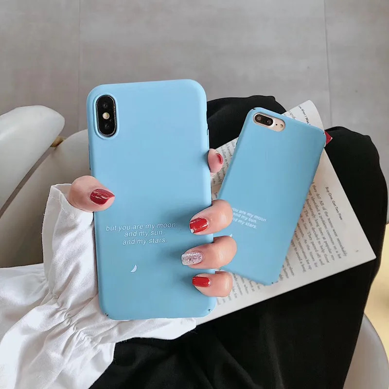 Твердый цветной чехол для телефона в стиле ретро с буквами Корейском iPhone 7 Puls 6 6S 8 X