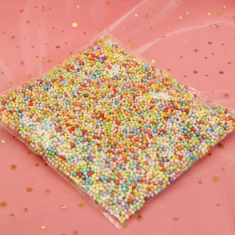 OL DIY Snow Mud 2-4mm Particles For Slime Accessories Soft Fluffy Mini Crystal Beads Assorted Colors Polystyrene Styrofoam |