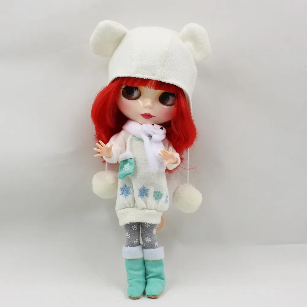 ICY factory шарнирная кукла blyth toy короткие красные волосы блестящее лицо шарнирное тело Рождественский костюм 30 см кукла