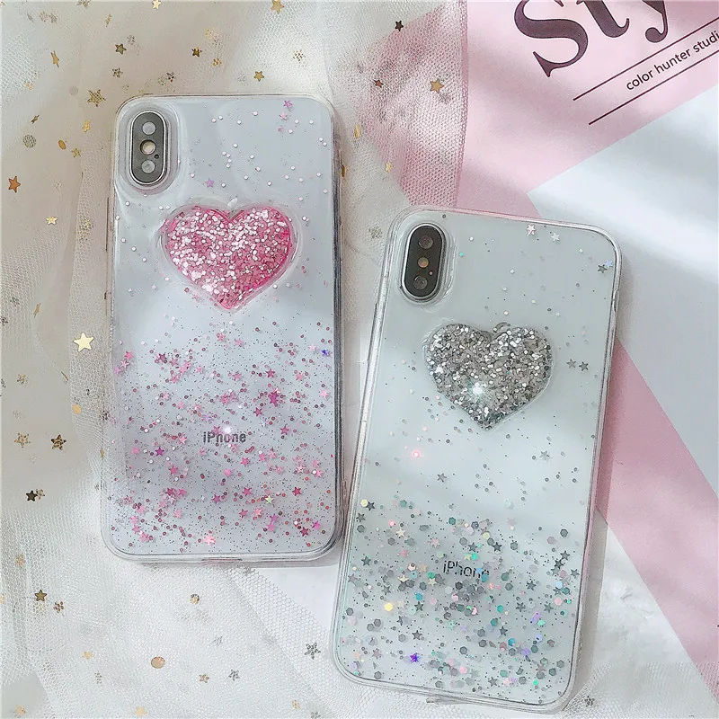 For xiaomi 9 SE 8 lite mi A1 A2 A3 F1 Note10 case redmi 6 6A 7 7A Note 5 Pro Glitter blingbling love soft phone |