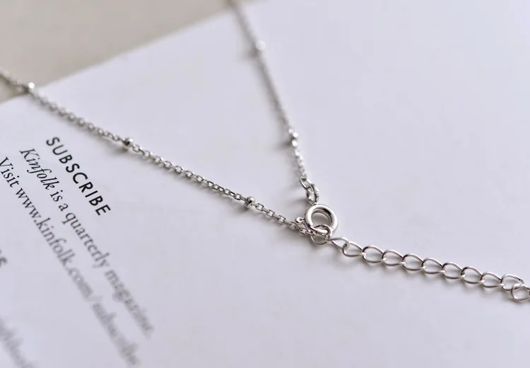 925 Silver Chain Chocker Necklace Gold n Silver Color Cool Girl Necklace Little Beads Simple Style Delicate Jewelry for Women