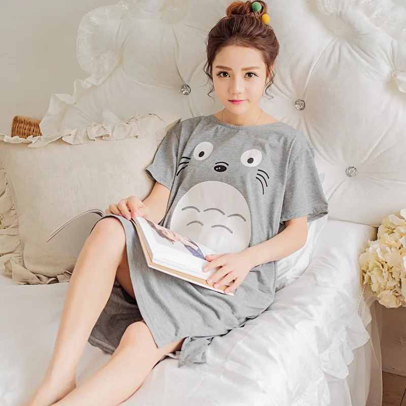 Весна Лето Новое Женское милое платье с рисунком Тоторо женское повседневное