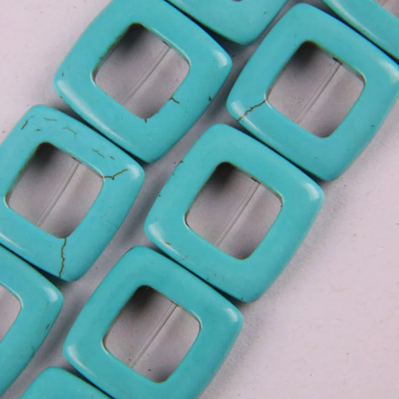 20x20MM Blue Howlite Square Loose Beads Strand 16 Inch Jewelry For Gift Making C079 | Украшения и аксессуары