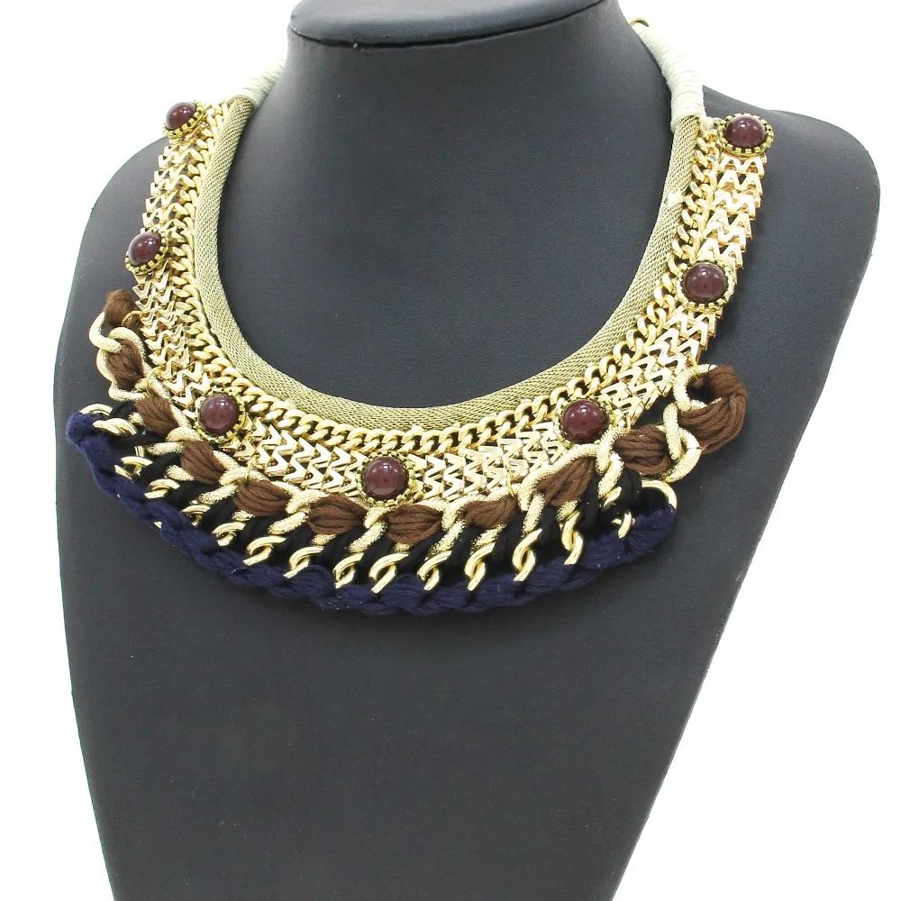 Ожерелье макси MANILAI с большим воротником богемное плетеное ожерелье чокер