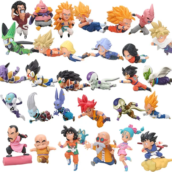 30 шт. коробка WCF битва Saiyans набор фигурок Gohan Goku Vegeta Broly Majin Boo модель куклы Dragon Ball Z коллекционная фигурка игрушка
