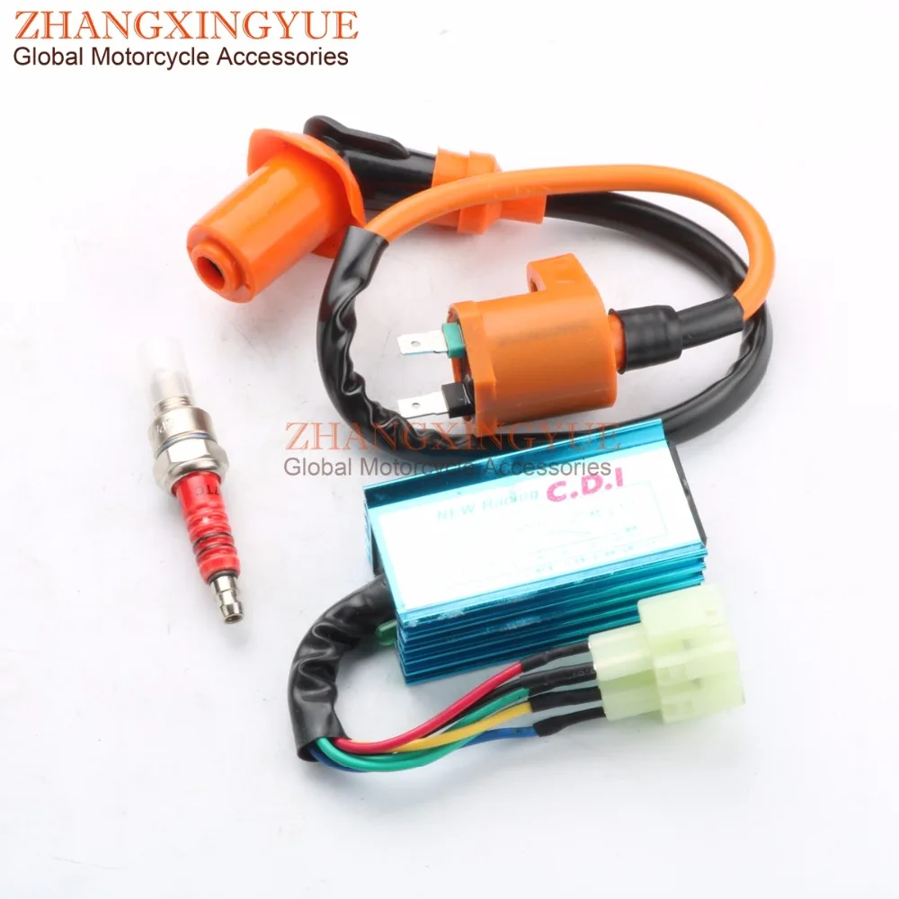 Катушка зажигания AC CDI для скутера 6 контактов Свеча GY6 50cc 125 150cc ATV 139QMB 152QMI 157QMJ
