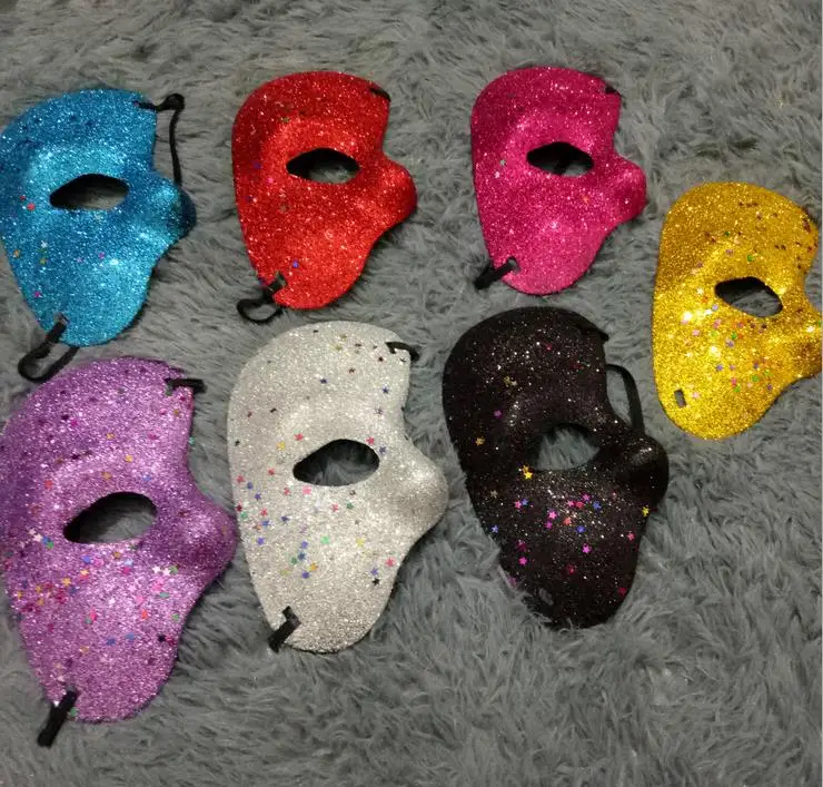 

Masked Ball mask party left face gillter star mask Opera Men Women children masquerade halloween Xmas mask wedding decor