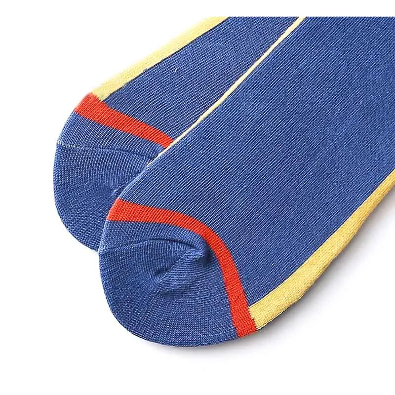 

[EIOISAPRA]New Product Blue Lovers Cotton Comfort Socks Women Men Striped Casual Antiskid Breathable Personality Fashion Meias