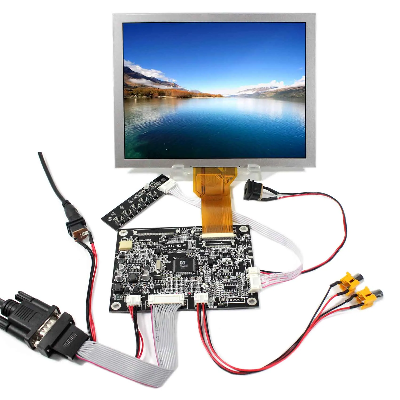 VGA 2AV реверсивная плата ЖК-контроллера с 8-дюймовым зеркальным ЖК-экраном 800x600 |