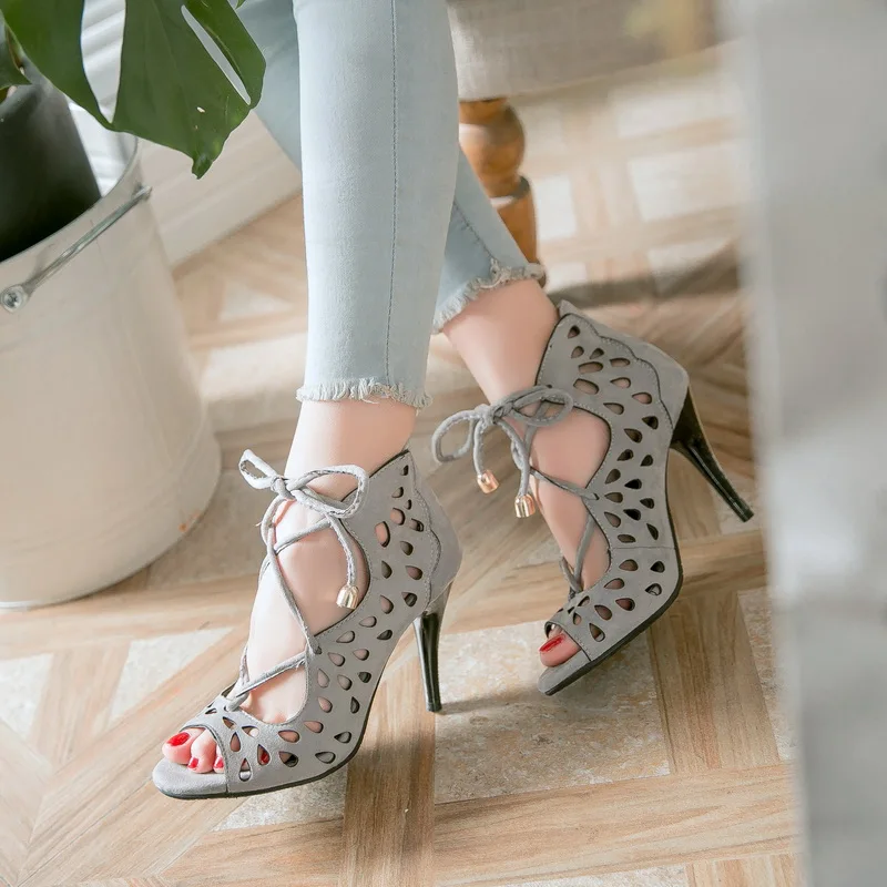 Женские босоножки на высоком каблуке туфли лодочки большой размер 34 44 обувь для