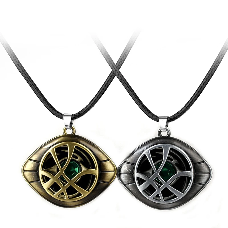 Popular film Doctor Strange Necklace Fashion Eye Shape Pendant necklace Leather Cord Long Movie Jewelry Accessories | Украшения и