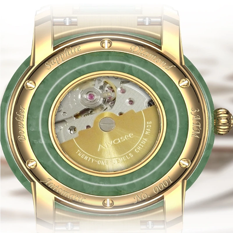 

New hot Couple Watch Business Men's watches Jade Women clock jade creative mechanical hollow diamond collection Female watches