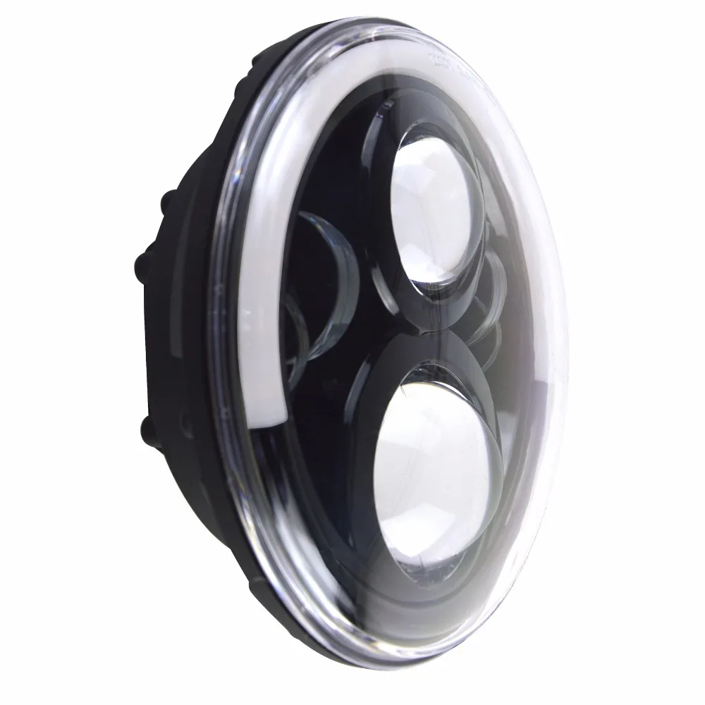 7 &quotсветодиодный наполовину Топ Halo Angel Eye Hi/lo Beam / DRL лампа для Jeep Wrangler JK TJ Harley