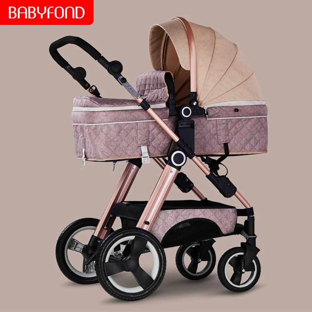 Babyfond2019 новая детская коляска с высоким обзором может сидеть лежающие Детские