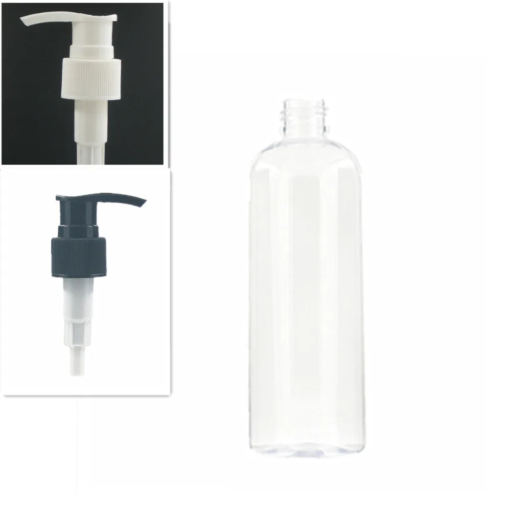 300ml/10oz empty plastic bottle clear pet with black/white lock pumps | Красота и здоровье