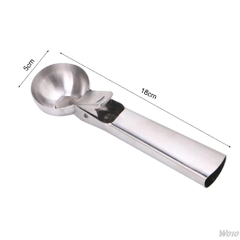 1PCS Stainless Steel Ice Cream Scoop with Trigger Fruit Spoon Dipper Kitchen Tool-W110 | Дом и сад